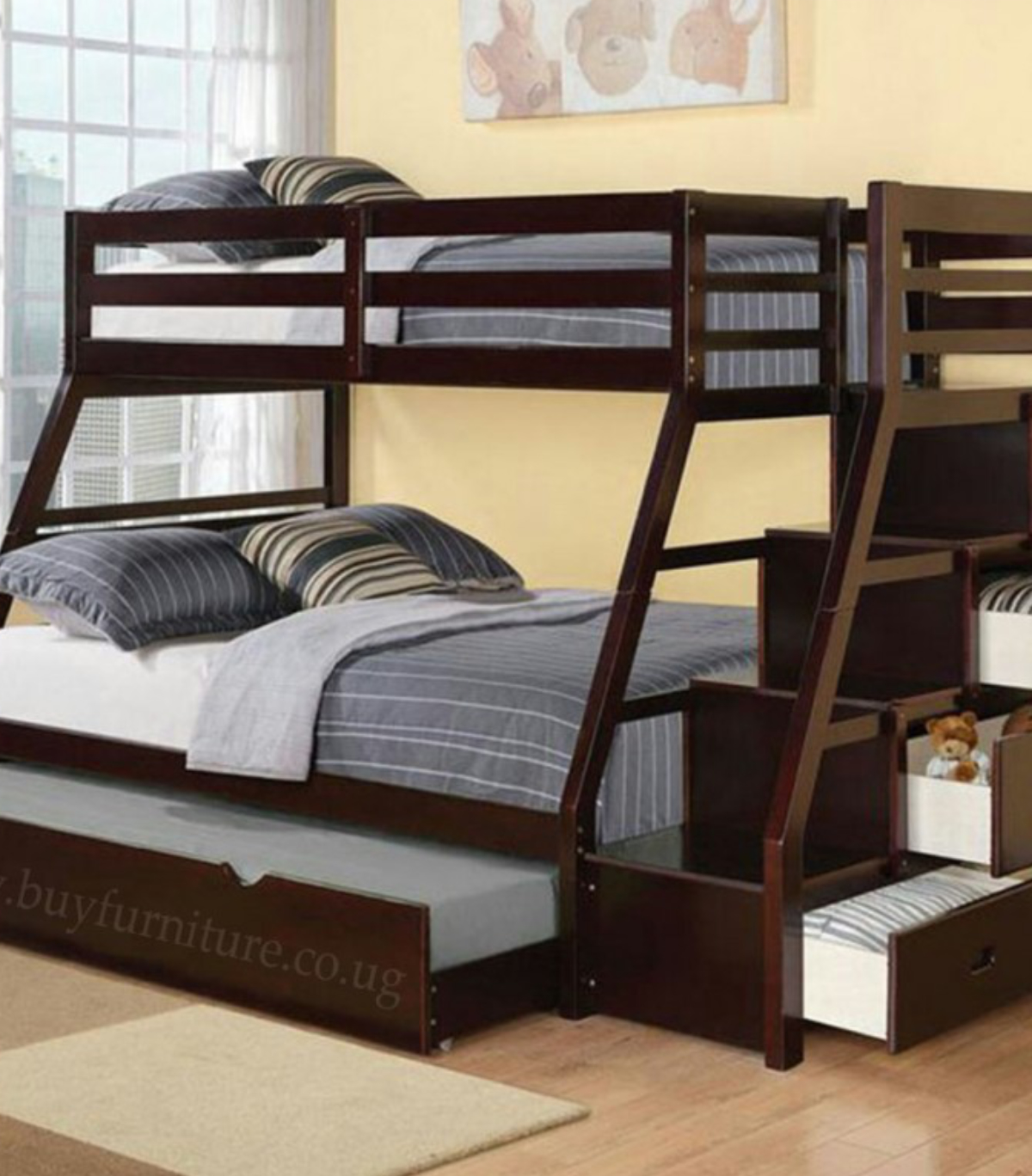 Modrico Chocolate brown bunk bed
