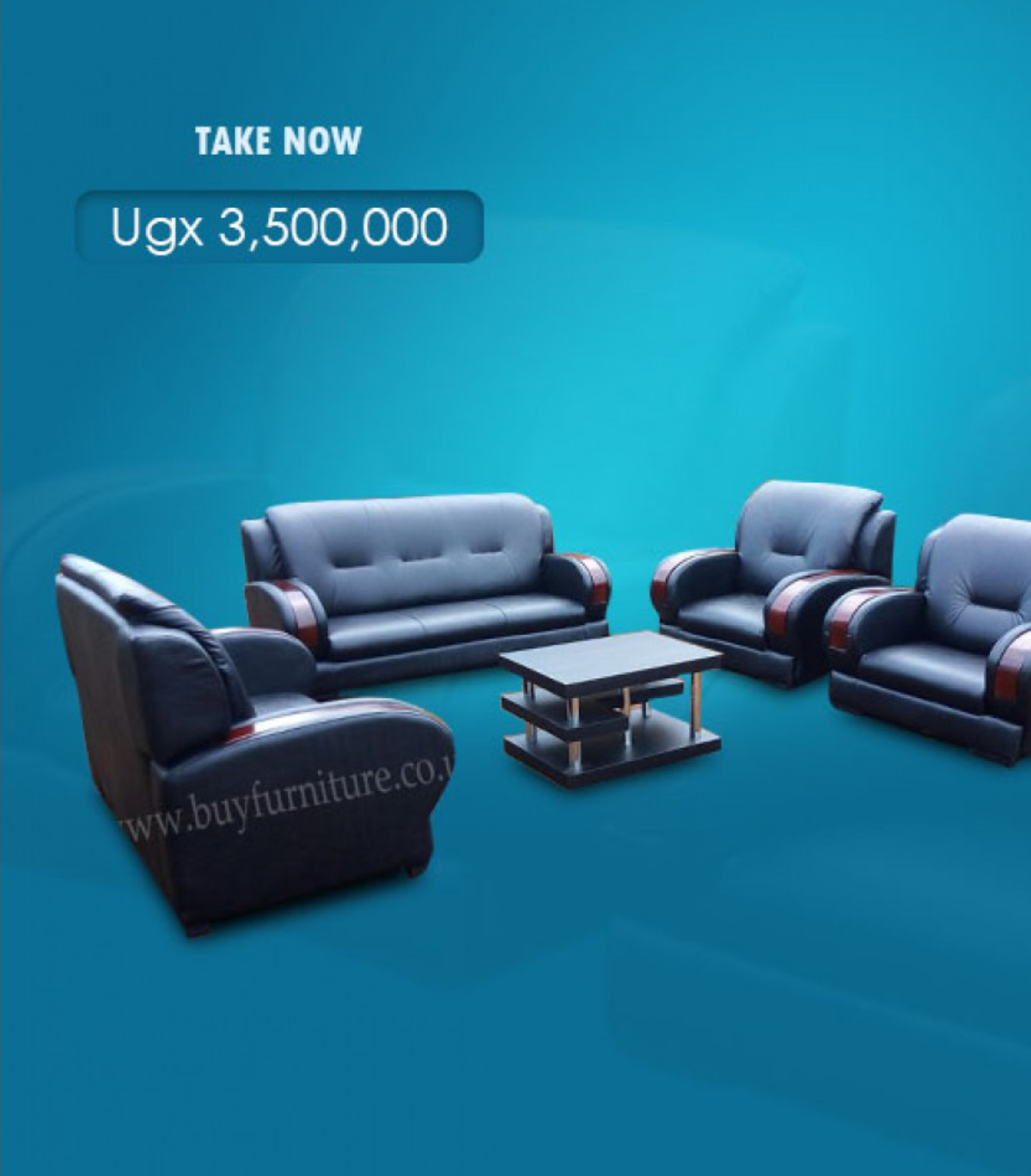 Allanok leather 6 seater sofa