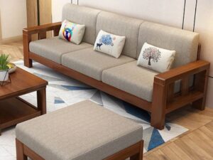 Wooden 3 seater sofa