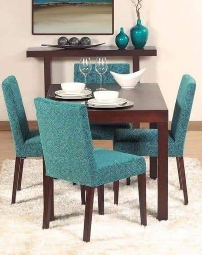 Turquoise 4 seater dining set