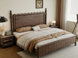 Regal wooden bed front view Uganda