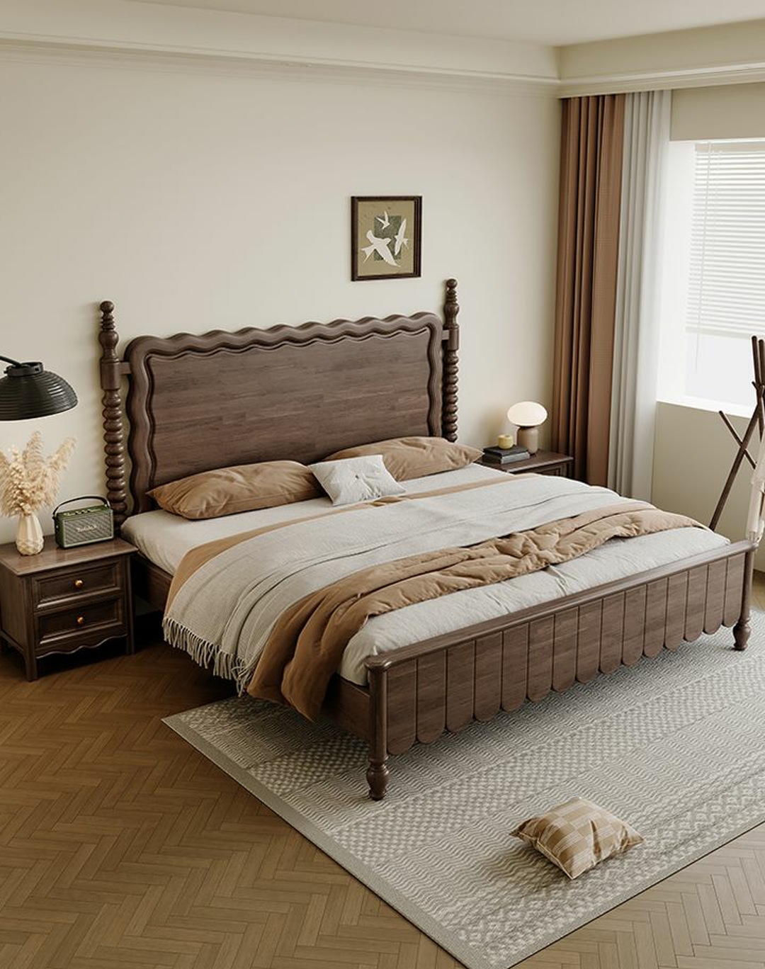 Regal Wooden Bed – Luxury Queen & King Bed