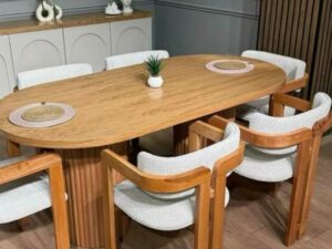 Oval 6 seater wooden dining set Uganda